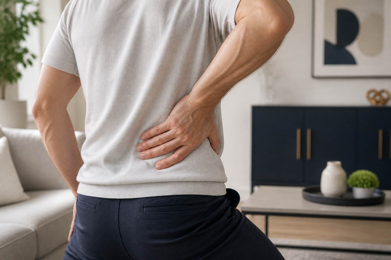Person experiencing lower back pain