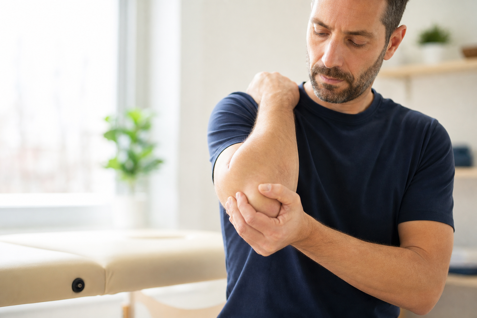 Person experiencing elbow pain