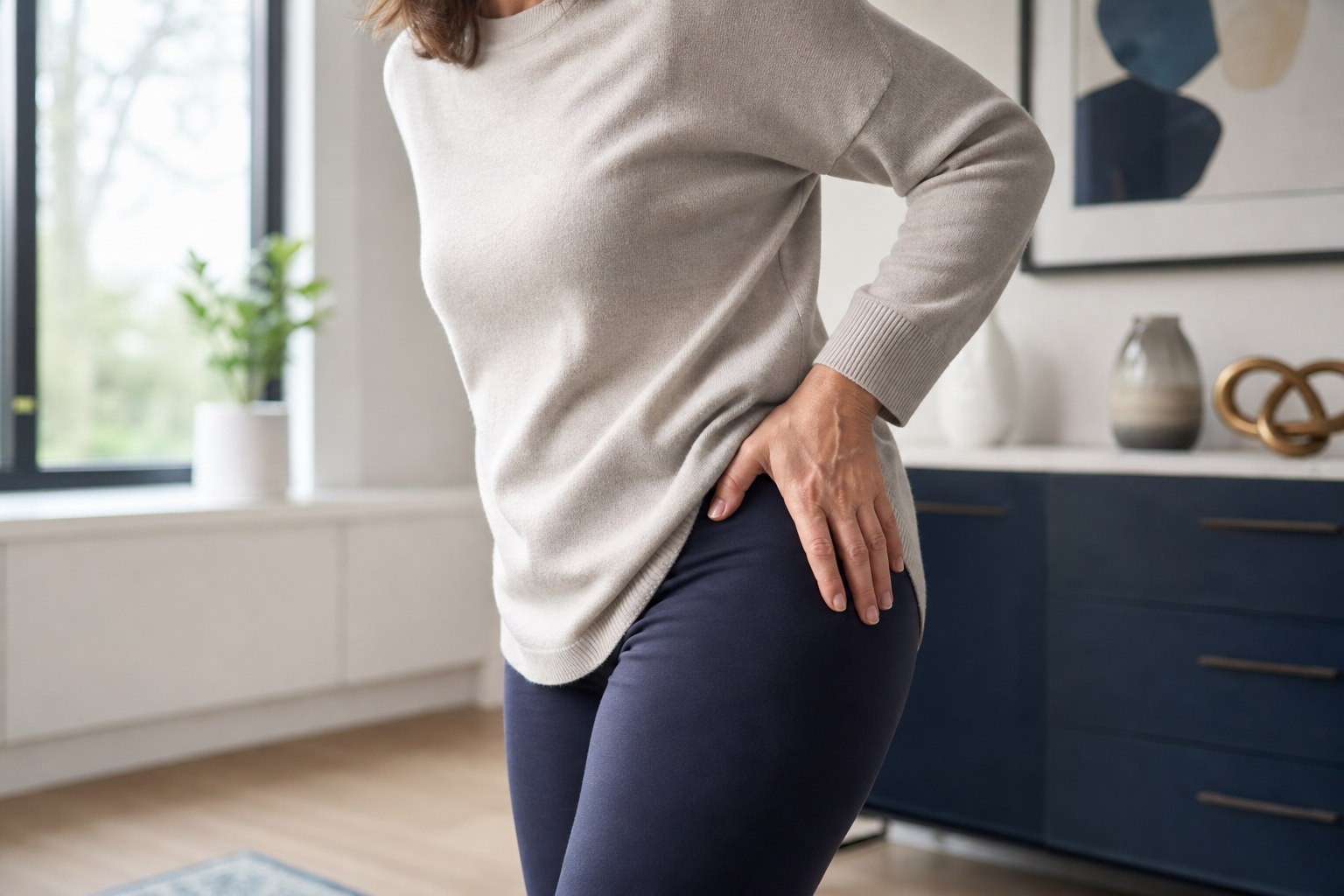Person experiencing hip pain