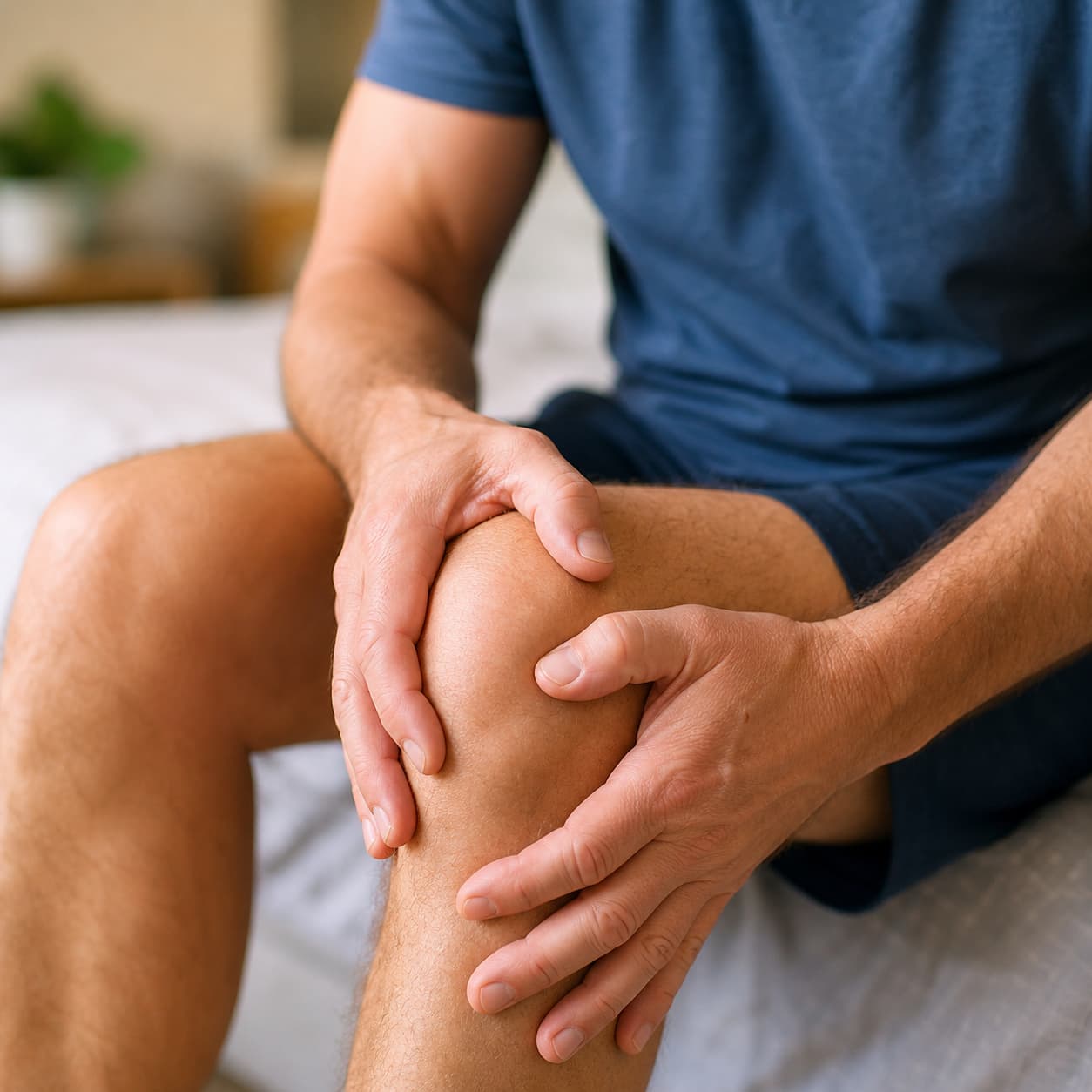 Person experiencing knee pain