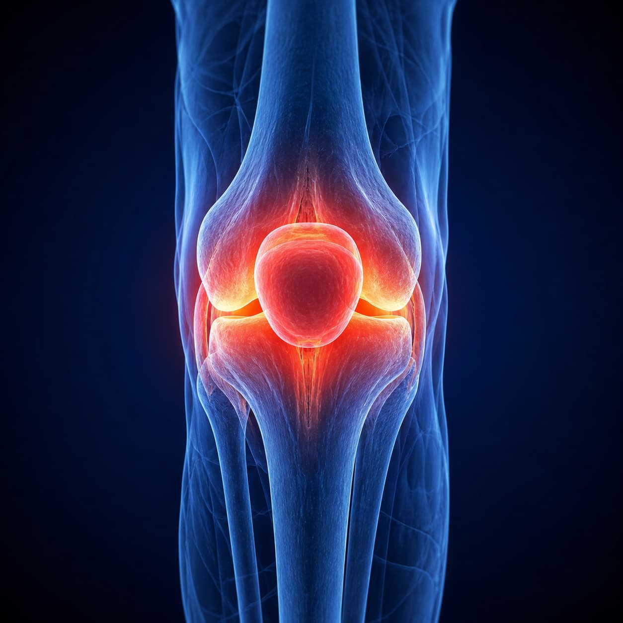 Anatomical illustration of human knee joint