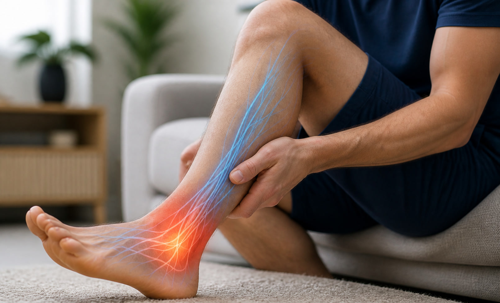 Clinical illustration of nerve pain symptom pathways