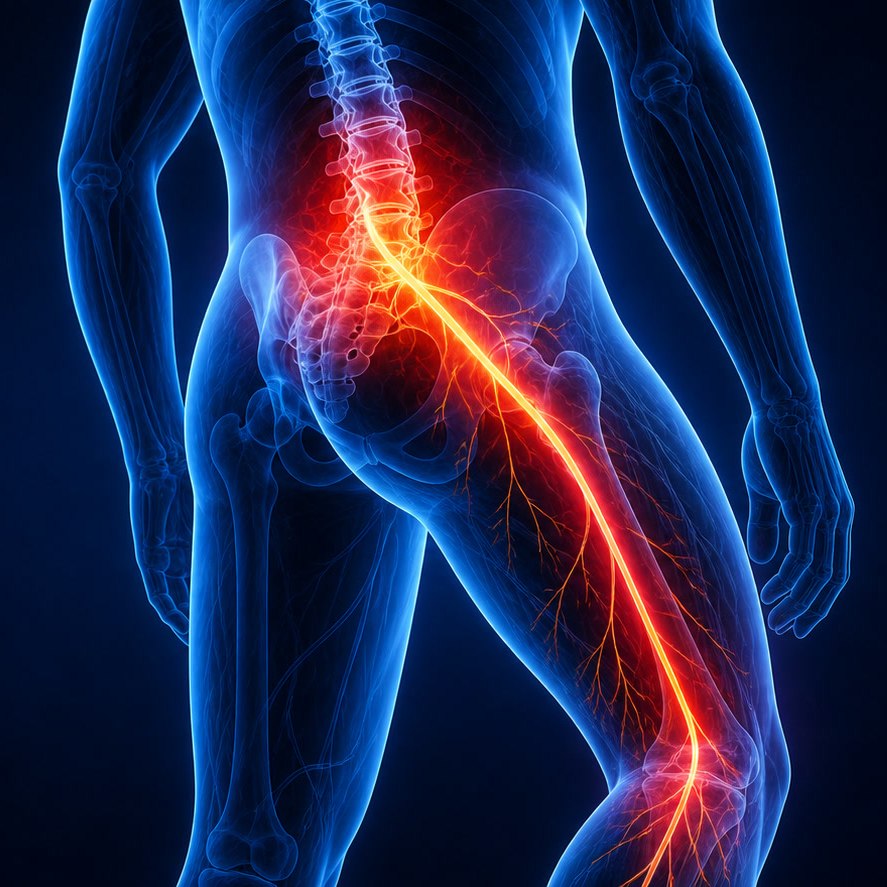 Nerve pain pathway illustration for regenerative consultation in Birmingham MI