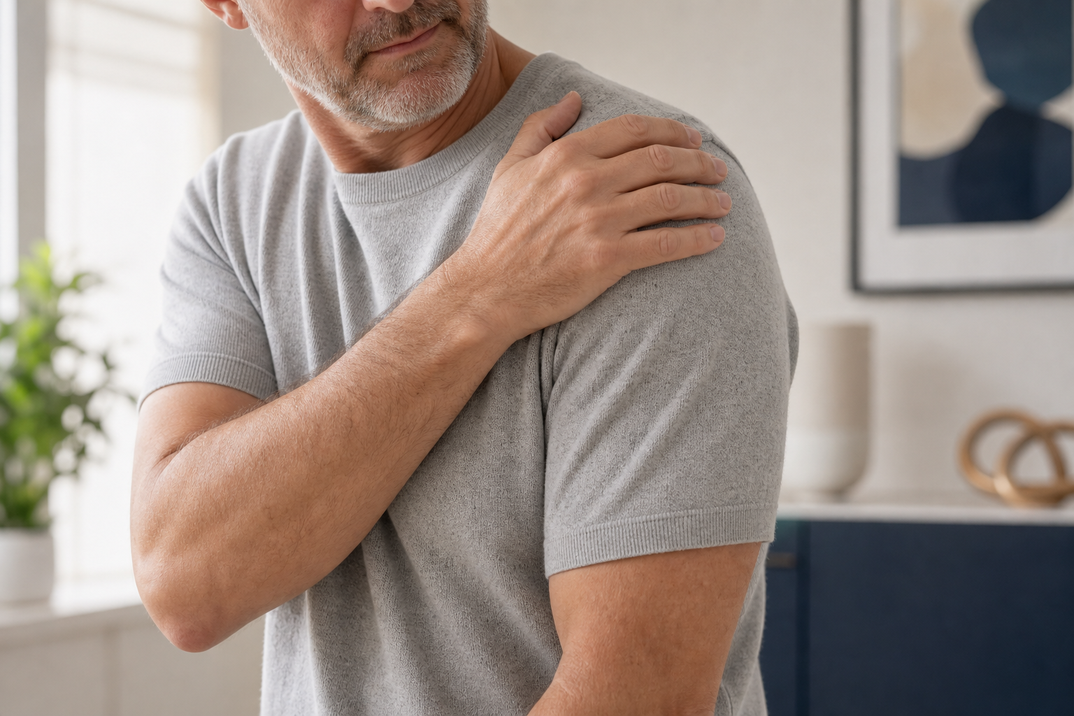 Person experiencing shoulder pain