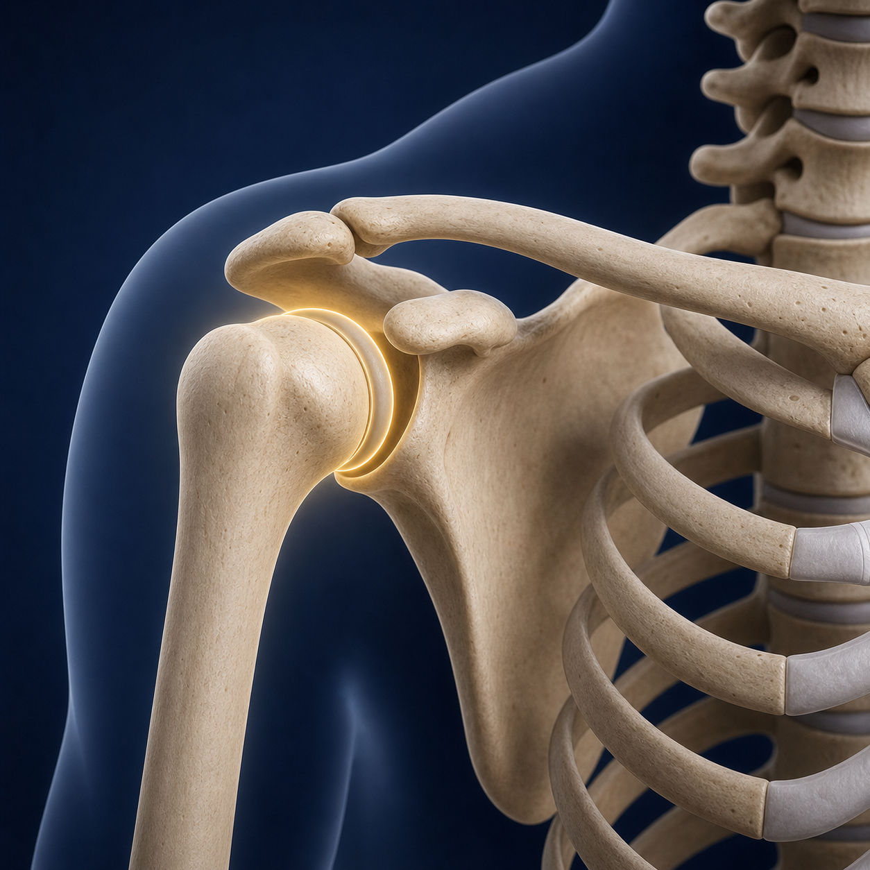 Anatomical illustration of human shoulder joint