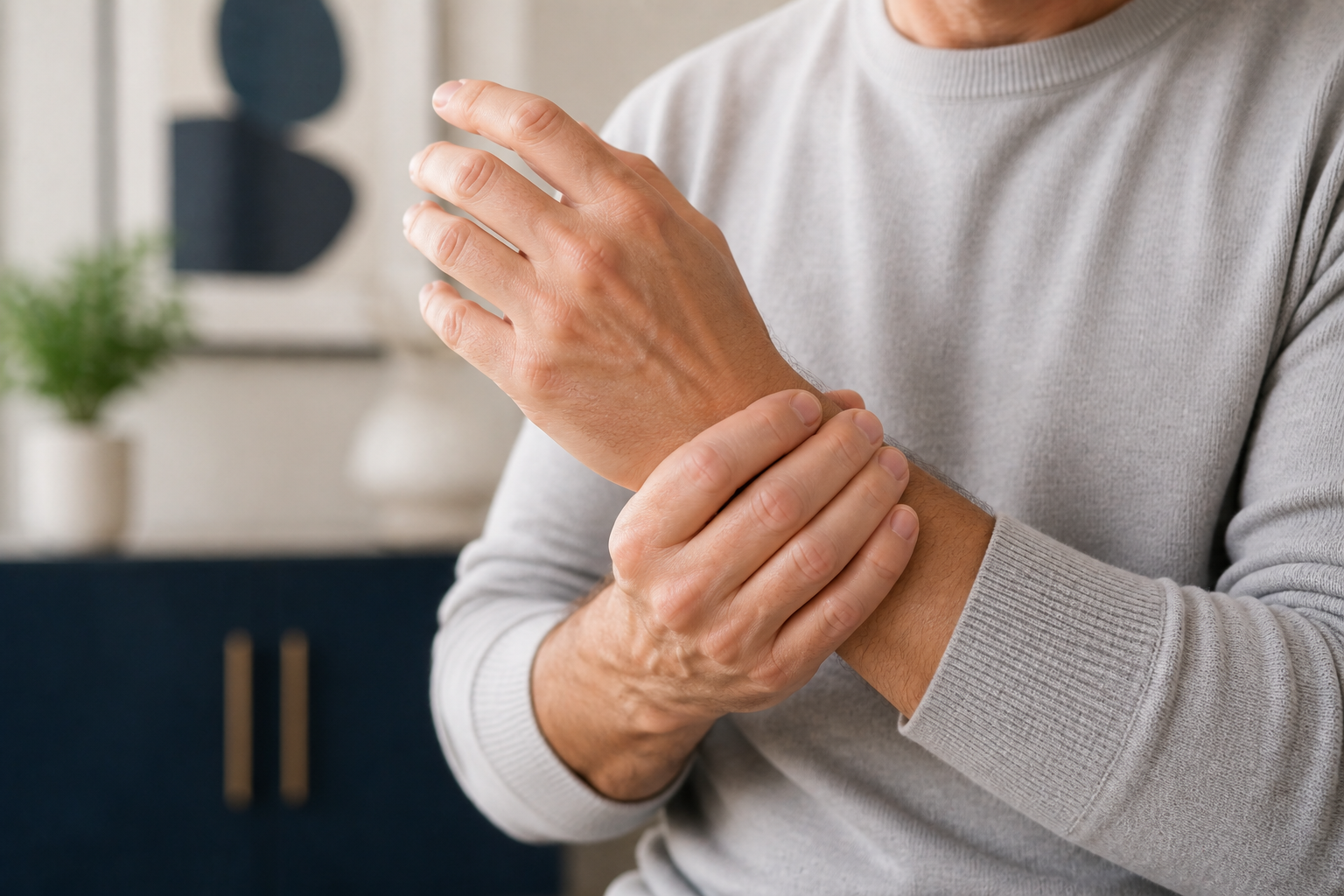 Person experiencing wrist pain