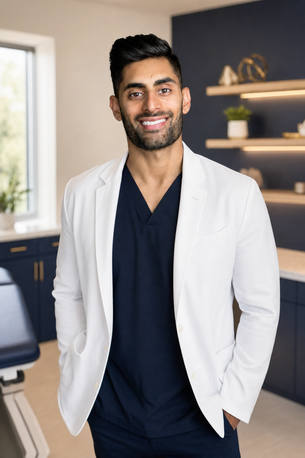 Dr. Ashim Wadehra in a modern regenerative medicine clinic
